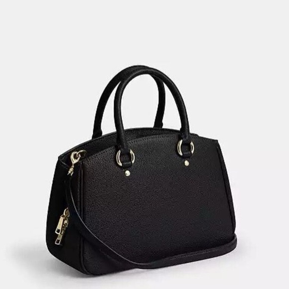 New Coach Savannah Leather Carryall Satchel CAL54 Gold/Black - Picture 5 of 6